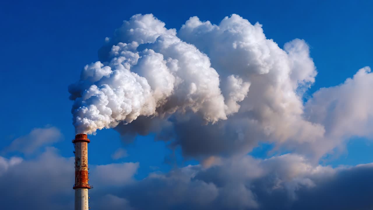 Factory releasing smoke into the atmosphere