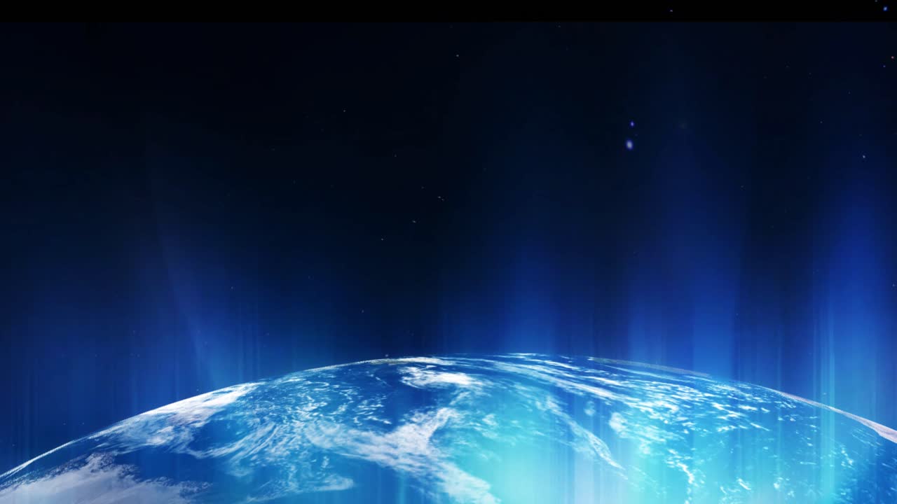 지구 표면과 그 표면의 오로라 광선, 공간