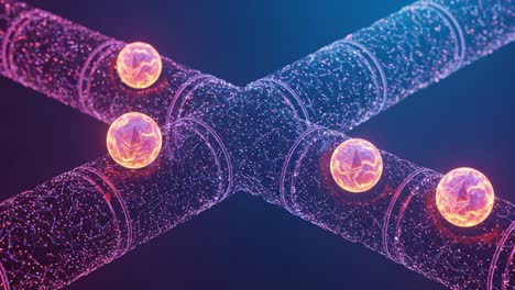 a stunning visualization of quark interactions: fascinating particles within vibrant tubes illustrate the intricacies of quantum physics and astrophysics dynamics