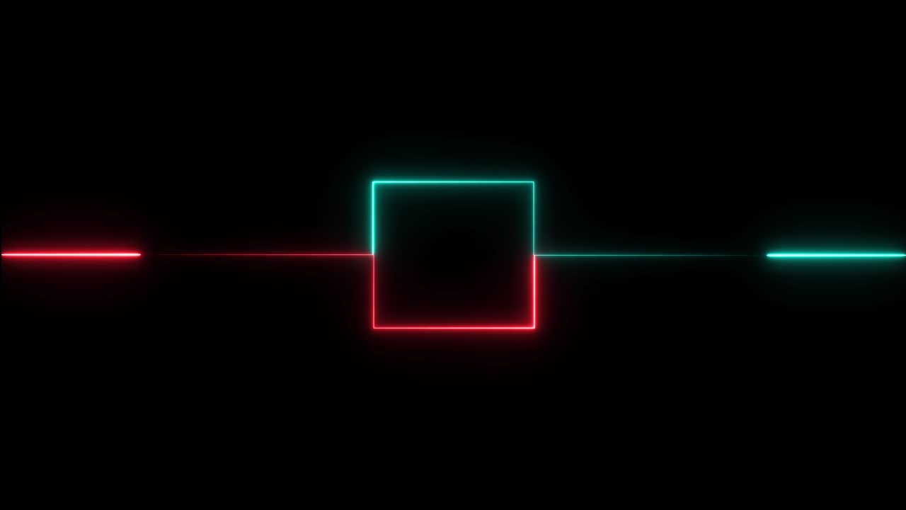 Neon Square with Lines