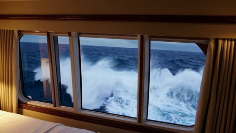 stormy sea view from cabin