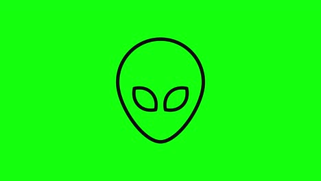 black transparent alien extraterrestrial martian face head icon flat green screen 10 animations chroma key