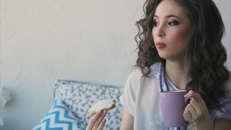 young woman enjoying a drink