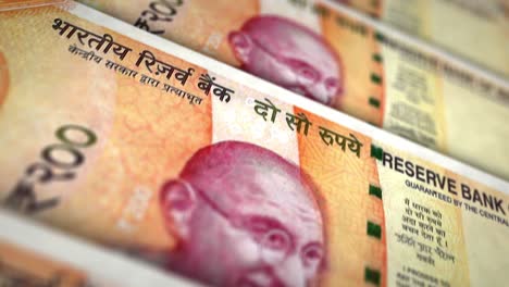 animación del bucle de la superficie del billete de dinero de la rupia india