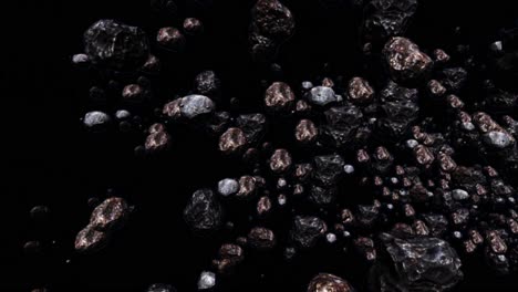 a collection of asteroids in dark space