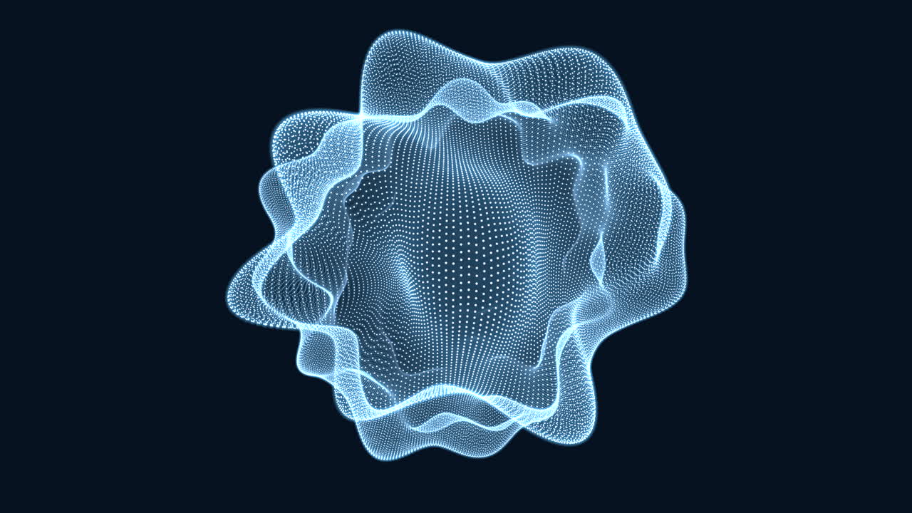Captivating blue wave of overlapping lines on black background