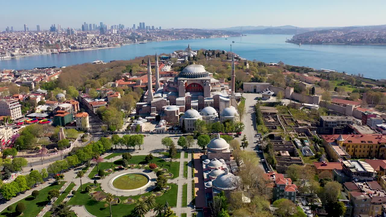 Hagia Sophia from Istanbul at Covid-19 Pandemic Curfew