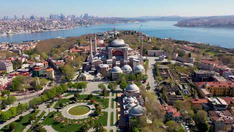 hagia sophia from istanbul at covid-19 pandemic curfew