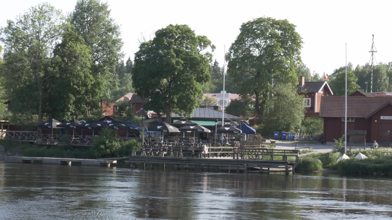 A restaurante by the Victoria pound lock in Fagersta, Sweden