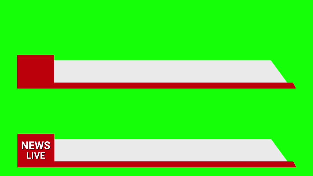 Live Breaking News. Lower Third graphic for titles. Green screen chroma key