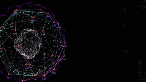 Animation-Der-Datenverarbeitung-Und-Formen-Auf-Schwarzem-Hintergrund