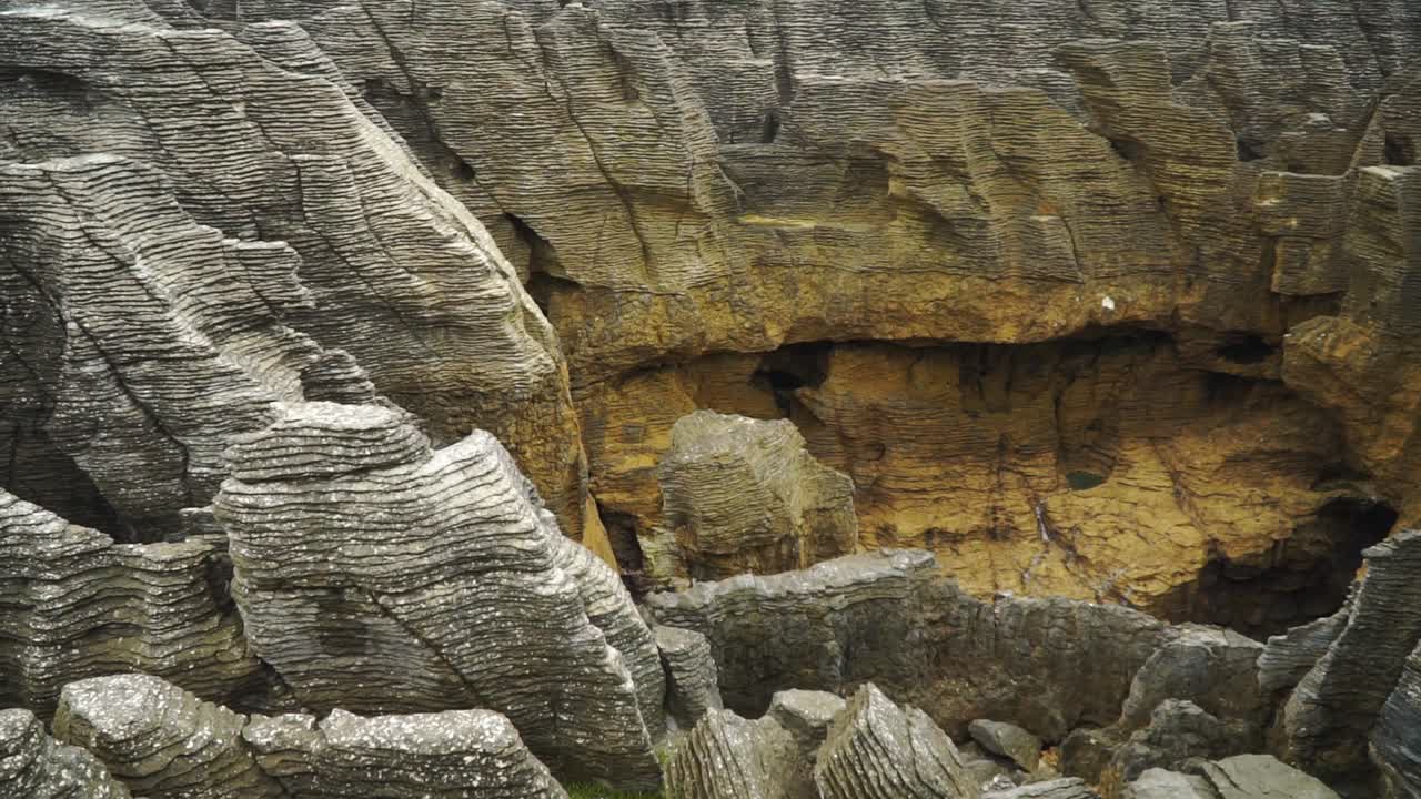Panorama shot of Punakaiki Pancake Rocks, Paparoa National Park, New Zealand