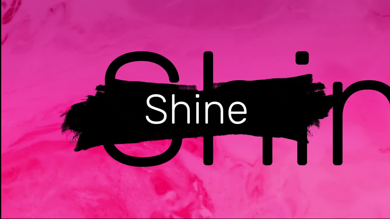 animación de textos brillantes sobre un fondo rojo