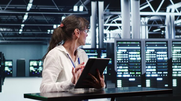 High tech headquarters with AI servers
