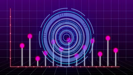 Animation-Der-Finanzdatenverarbeitung-Und-Scope-Scanning-über-Raster