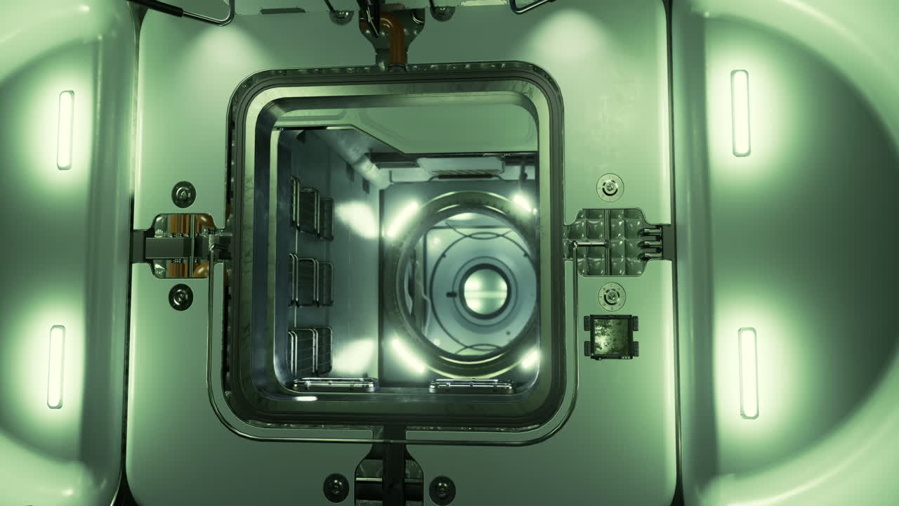 vista dettagliata di un dispositivo ad alta tecnologia con componenti interni illuminati