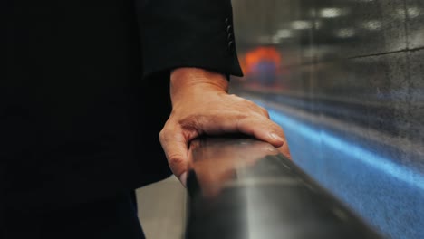 tourist man with suitcase baggage in spain, a traveler with luggage suit jacket on business street go to a hotel, business office, airport terminal, enjoying the vibrant atmosphere