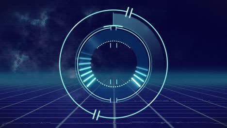 animation of scope scanning on blue background