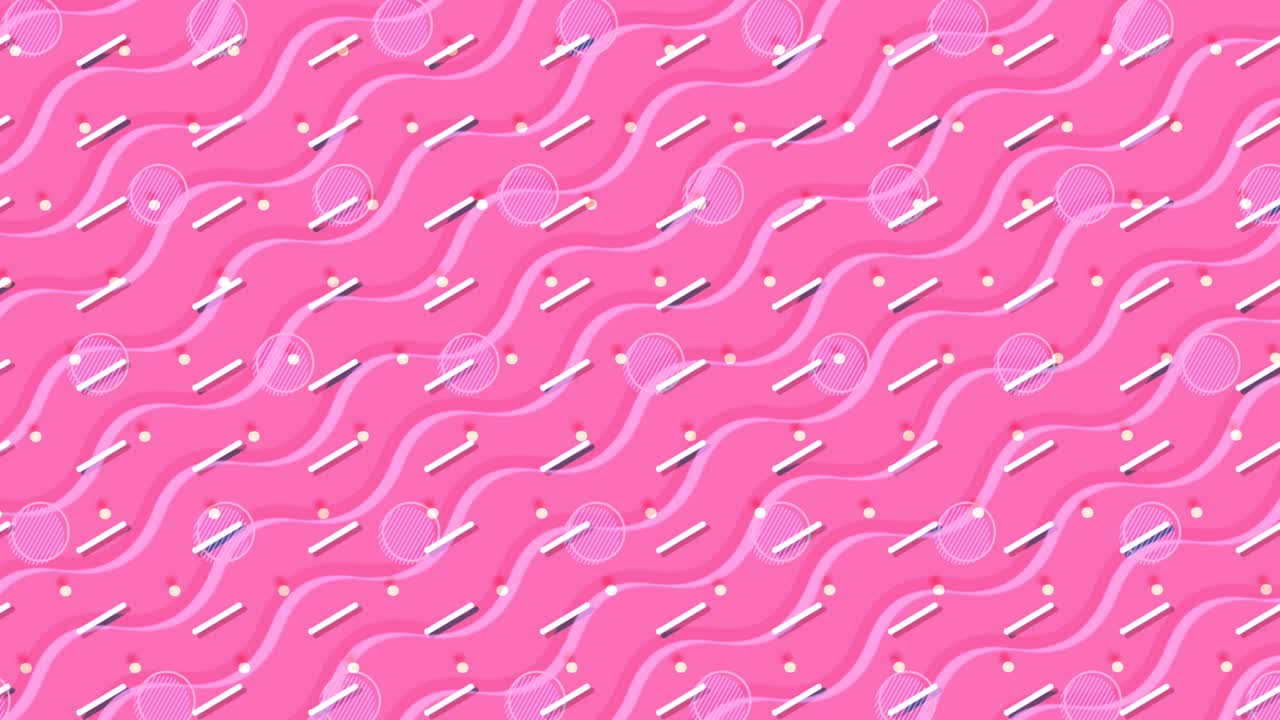 80s Memphis Style Pink Background