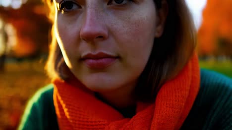 woman in autumn park