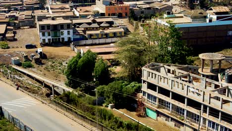 aerial view of rural kenya- loitokitok sub urbs of nairobi, kenya