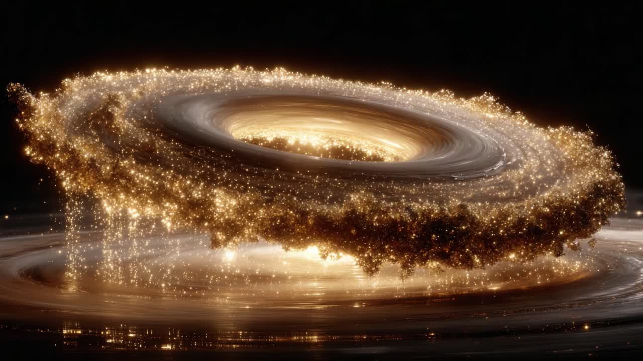 A Stunning Visualization of a Twinkling Galaxy, Capturing Its Radiant Spirals and Glittering Stars as It Swirls Beautifully Through the Vastness of Space