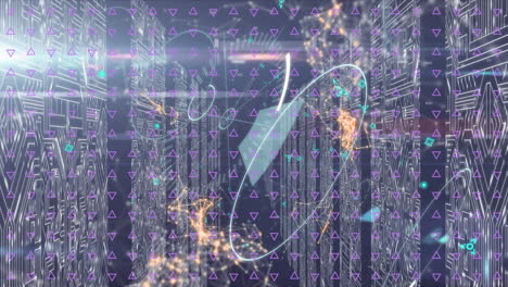 animación del procesamiento de datos y texto 5g sobre formas