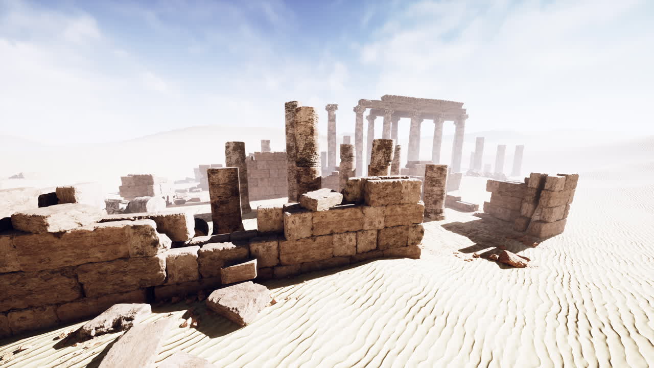 사막 에 있는 고대 유적 들