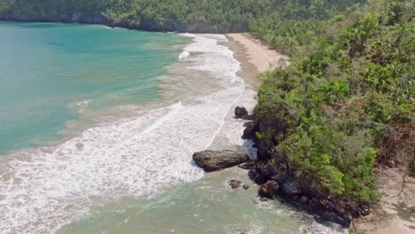 drone view of valley beach in samana, dominican republic