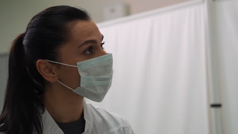 doctor with medical mask working