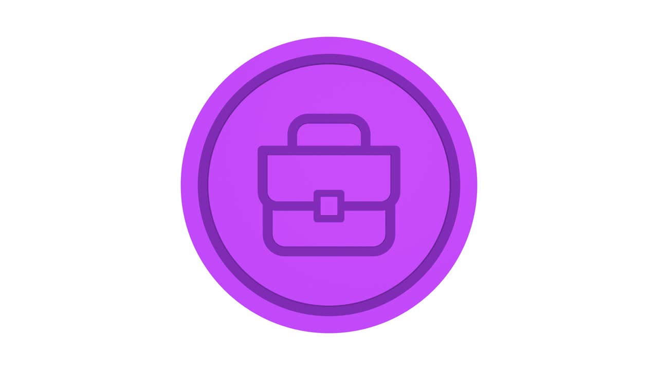 Portfolio 3d icon. Purple color. Alpha channel