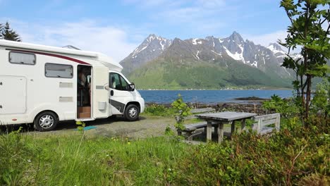 family vacation travel rv, holiday trip in motorhome