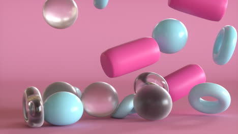 formas geométricas 3d abstractas en colores pastel