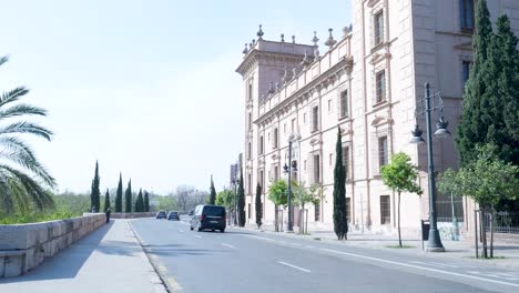 street scene in a european city with historical architecture
