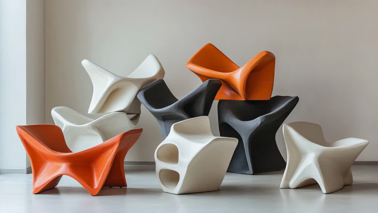 Modern Abstract Chairs Display