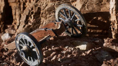 ancient historic gun in the stone canyon