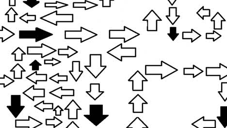 many forms of arrows in black and white that go at the same time moving in different directions