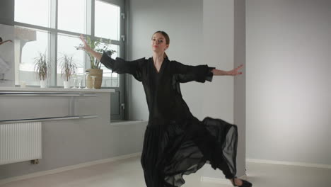 female flamenco dancer in practice