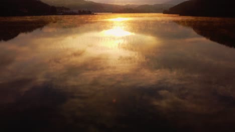 Kosovo-Lake-Golden-Hour-Drone-Shot-Reveal