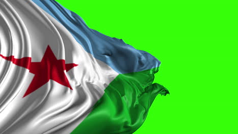 djibouti flag waving on green screen