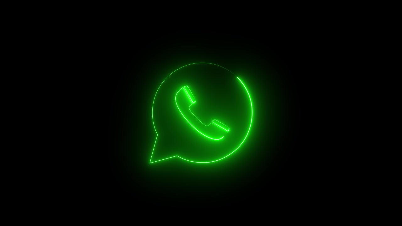 Ikona WhatsApp – neonowa
