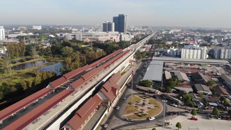 aerial of khon kaen train station, day