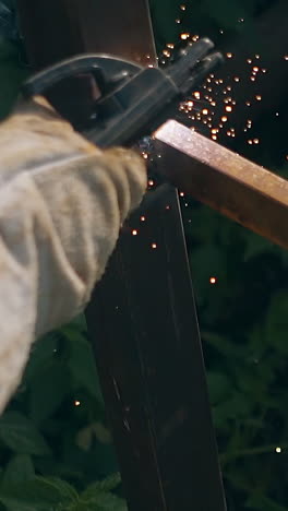 welding metal fence post