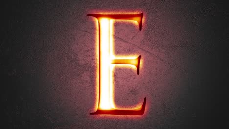 engraved letter e shining