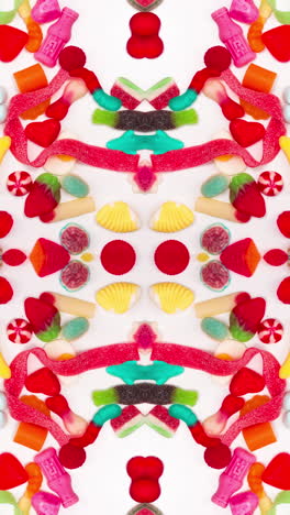 sweets and candies in vertical