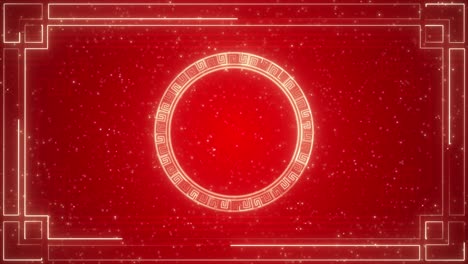 chinese new year red decoration frame border animation background with animated lantern lamp
