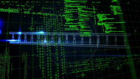 animation of data processing over dna strand