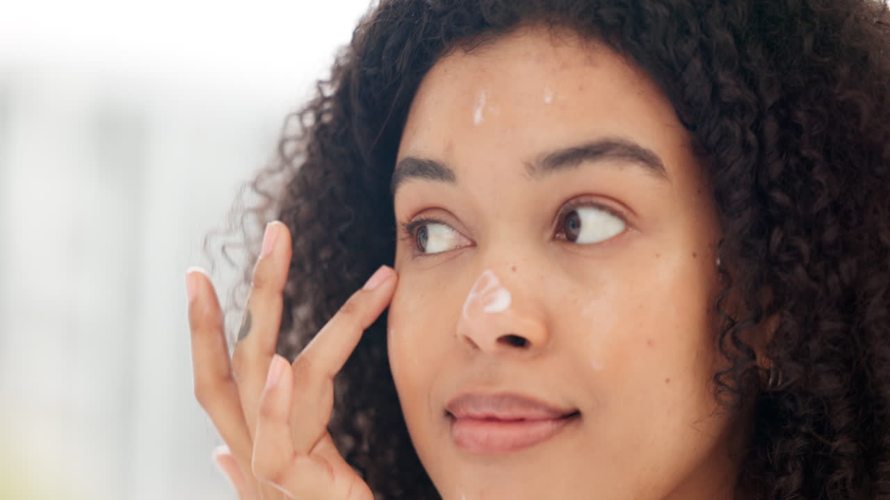 cuidado de la piel, belleza y aplicar crema para la cara