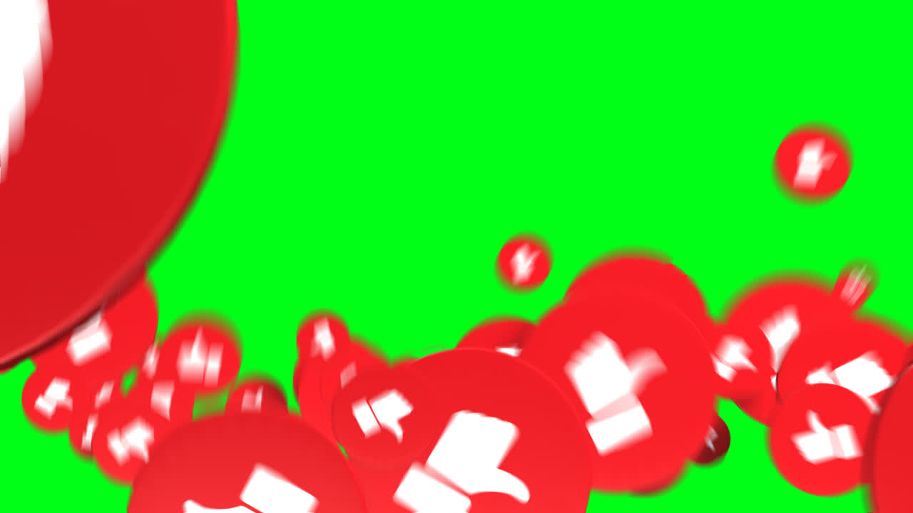 Animated Thumbs Up Icons on Green Screen