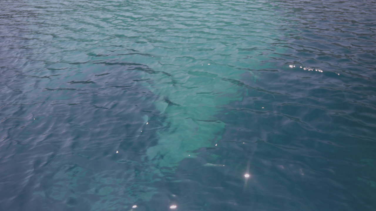 view of Crystal clear ionian sea in greece